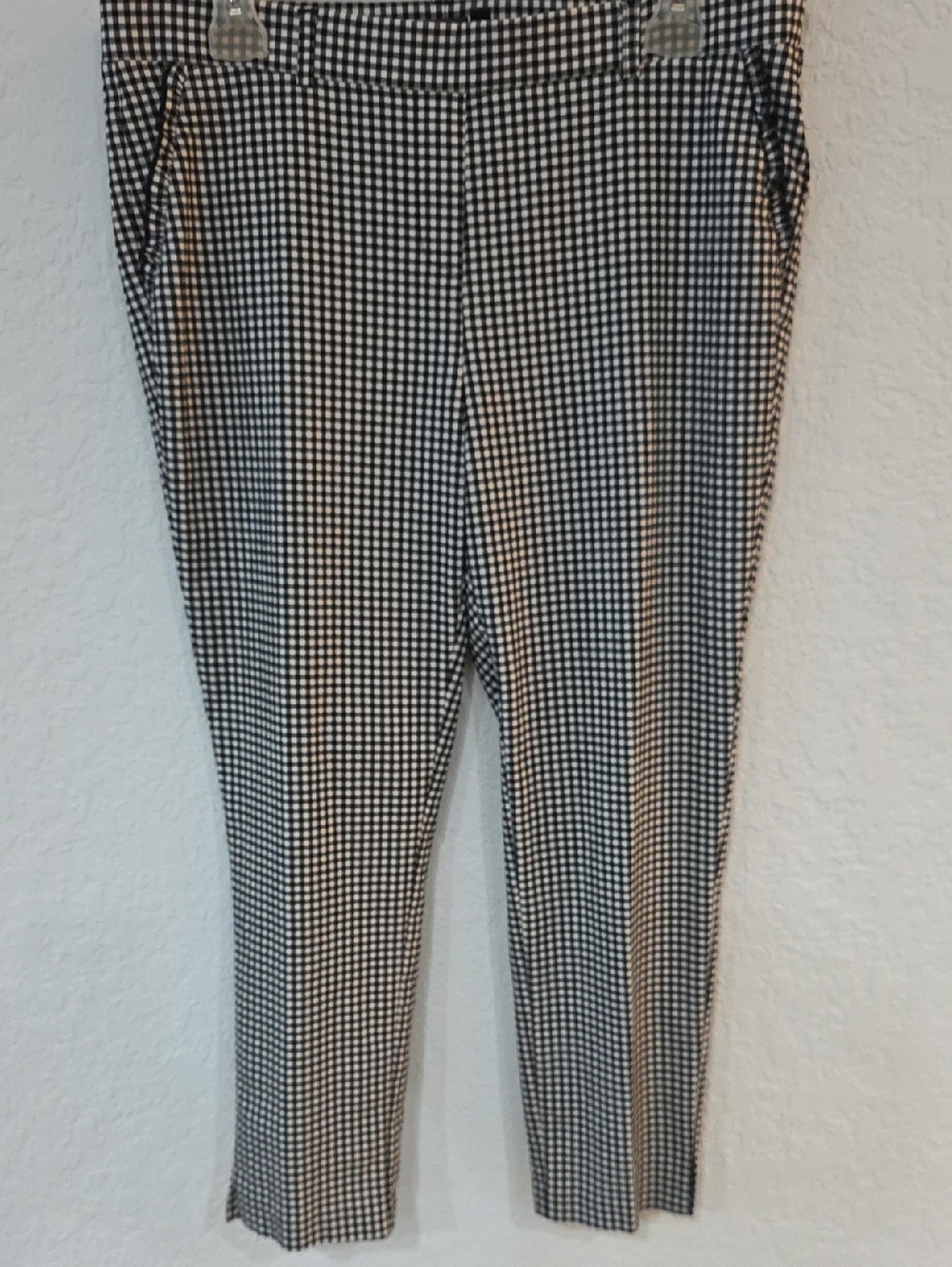Rafaella Black and White Gingham Slim Ankle Pants